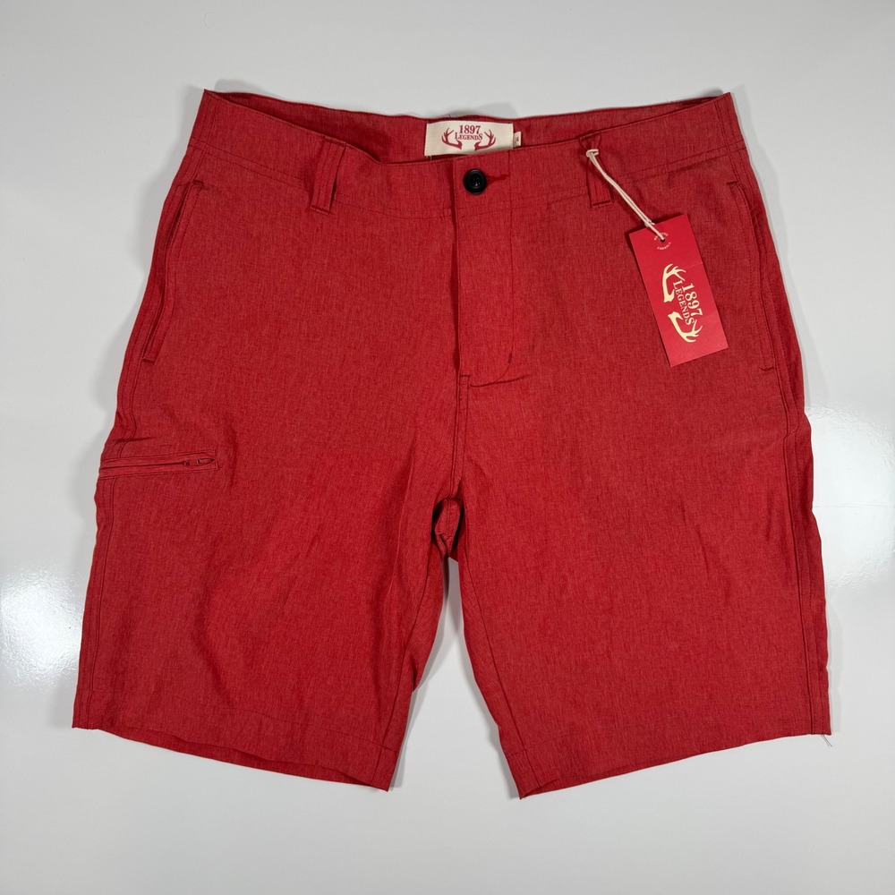 1897 Reserve Collection Hybrid‎ Shorts Cargo Pockets Red Size 34 NWT